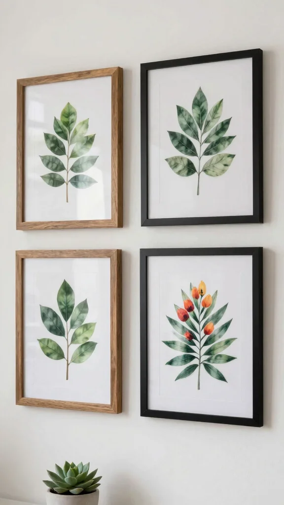 11 3-Piece Bathroom Wall Decor Ideas for a Cohesive Finished Look - 1. Vibrant Botanical Prints 1
