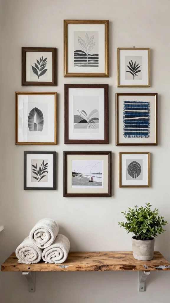 11 3-Piece Bathroom Wall Decor Ideas for a Cohesive Finished Look - 5. Vintage Finds with a Modern Twist 1