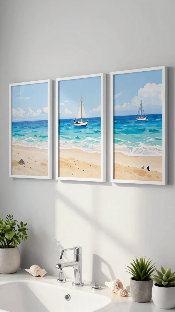 11 3-Piece Bathroom Wall Decor Ideas for a Cohesive Finished Look - 6. Nautical Themes for a Relaxing Vibe 1