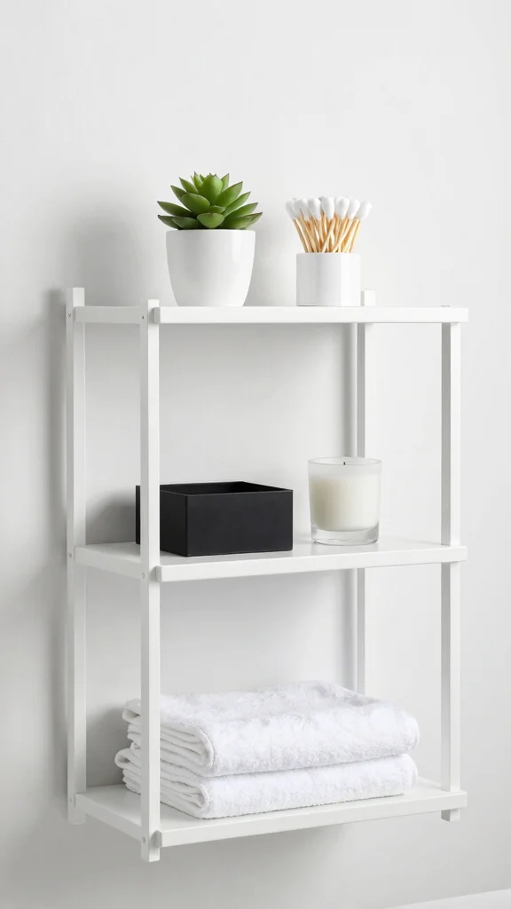 11 3-Tier Bathroom Shelf Decor Ideas for Vertical Space-Smart Storage - 5. Minimalist Magic 1