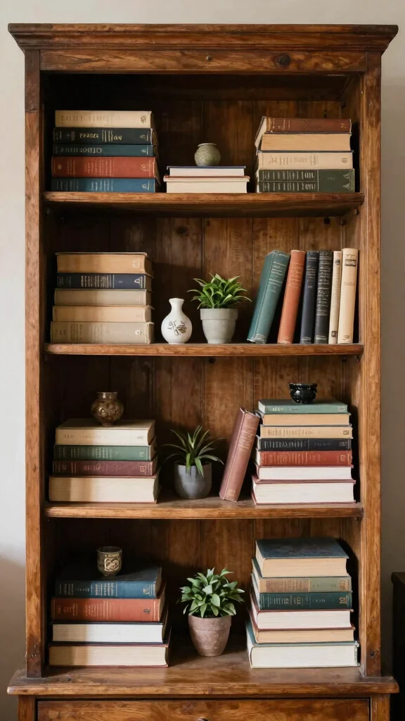11 Living Room Hutch Decorating Ideas for a Beautiful Organized Display - 5. Showcase Your Book Collection 1