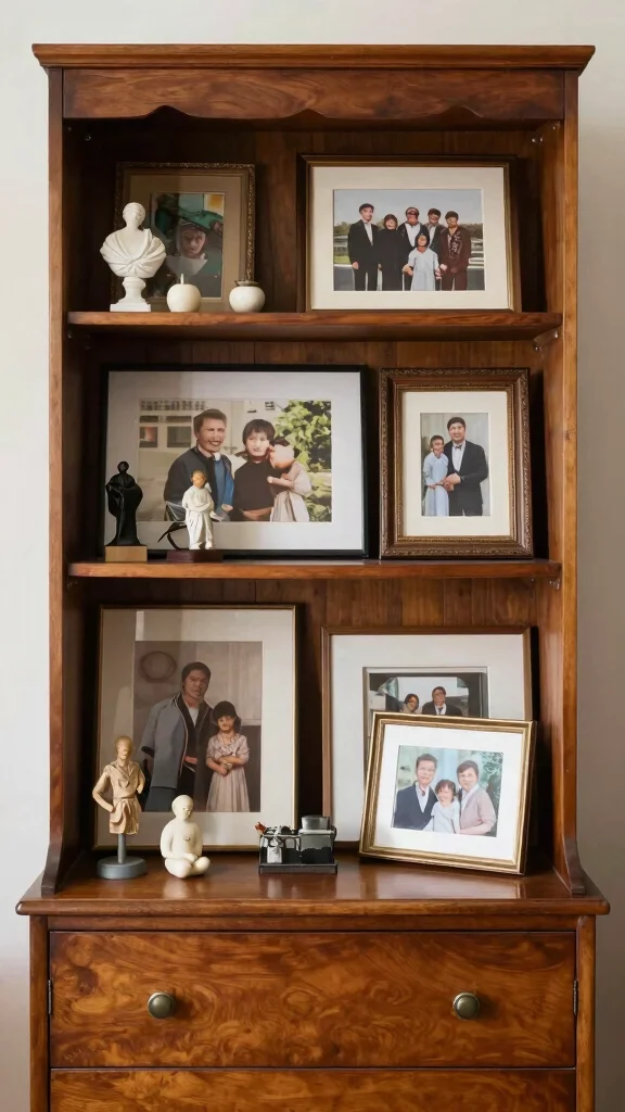 11 Living Room Hutch Decorating Ideas for a Beautiful Organized Display - 7. Add Art and Personal Touches 1