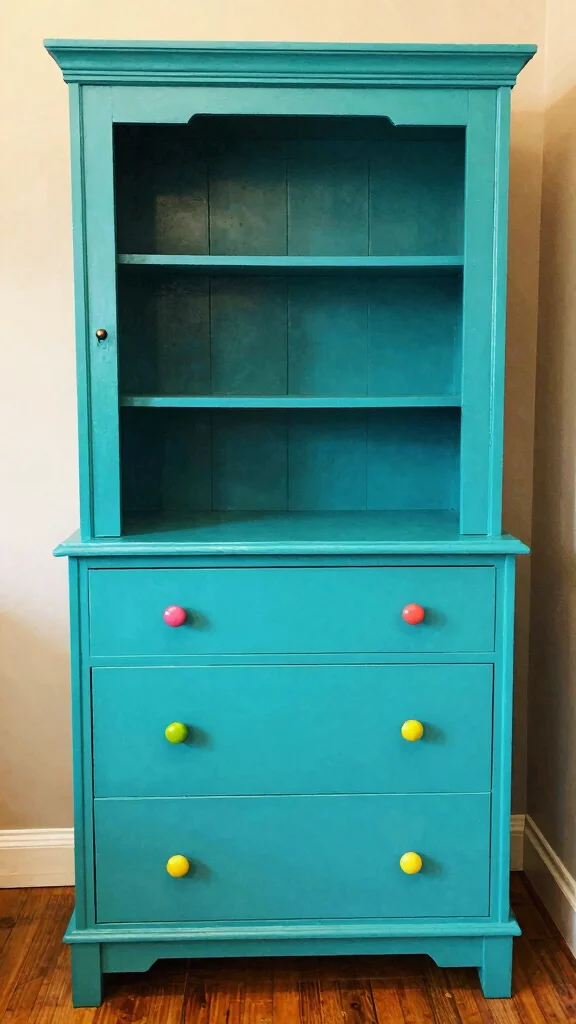 11 Living Room Hutch Decorating Ideas for a Beautiful Organized Display - 8. Play with Color and Paint 1