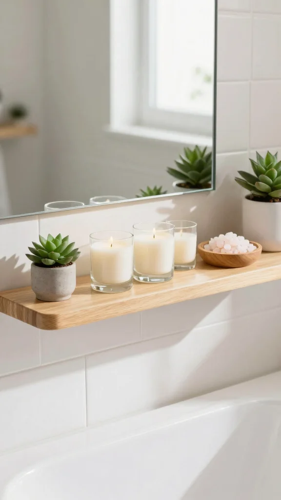 11 Over-the-Tub Bathroom Decor Ideas for a Luxurious Spa-Like Touch - 1. Add a Floating Shelf for Essentials 1