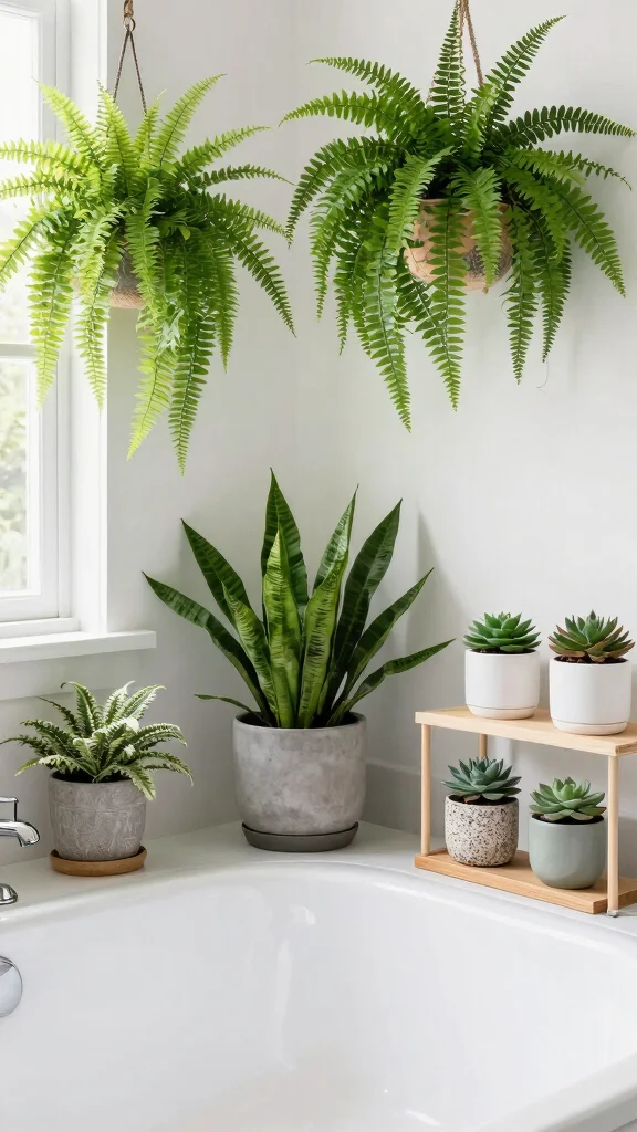 11 Over-the-Tub Bathroom Decor Ideas for a Luxurious Spa-Like Touch - 5. Introduce Greenery 1