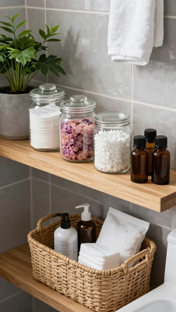 12 Aesthetic Bathroom Decor Ideas for a Styled Mood-Board Space - 3. Stylish Storage Solutions 1