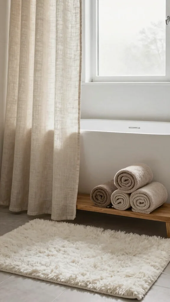 12 Aesthetic Bathroom Decor Ideas for a Styled Mood-Board Space - 4. Cozy Textiles 1