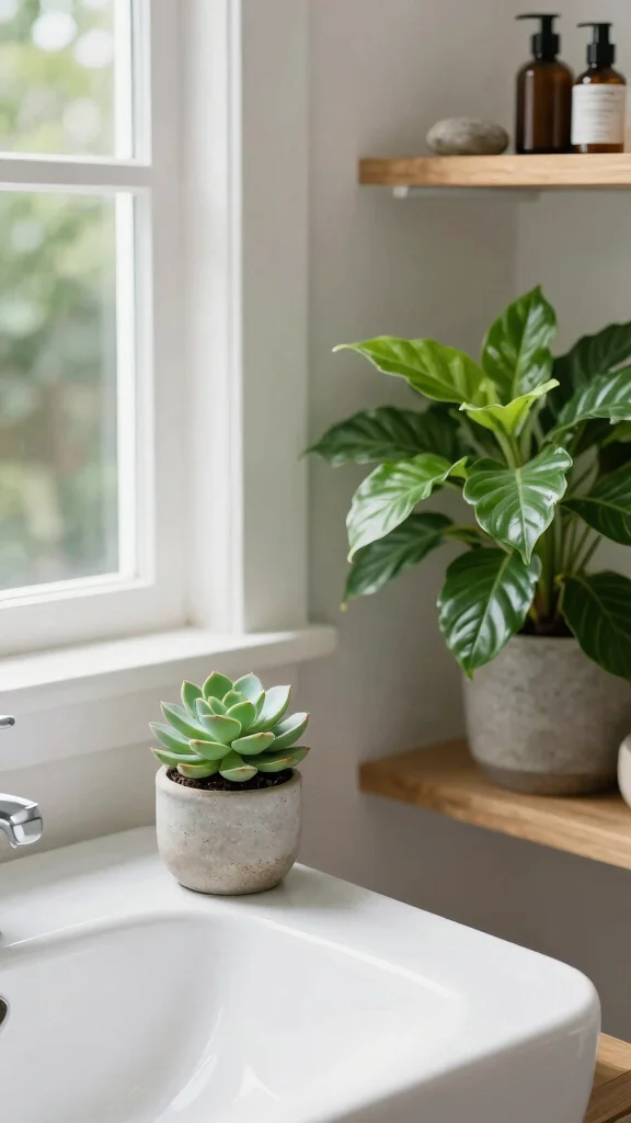 12 Aesthetic Bathroom Decor Ideas for a Styled Mood-Board Space - 5. Greenery and Natural Elements 1