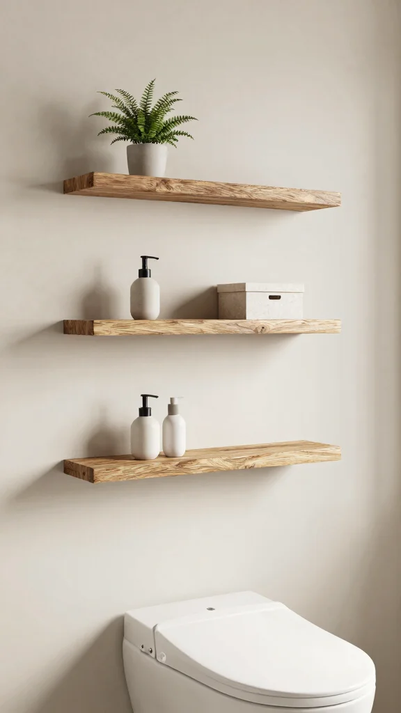 12 Apartment Bathroom Decor Ideas for a Renter-Friendly Refresh - 2. Minimalist Shelving 1