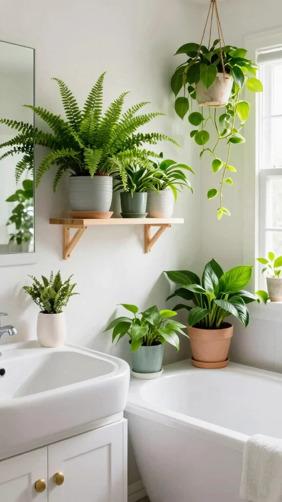 12 Apartment Bathroom Decor Ideas for a Renter-Friendly Refresh - 3. Greenery and Botanicals 1