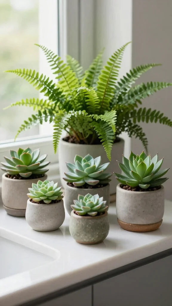 12 Bathroom Countertop Decor Ideas for a Styled Clutter-Free Surface - 5. Potted Plants 1