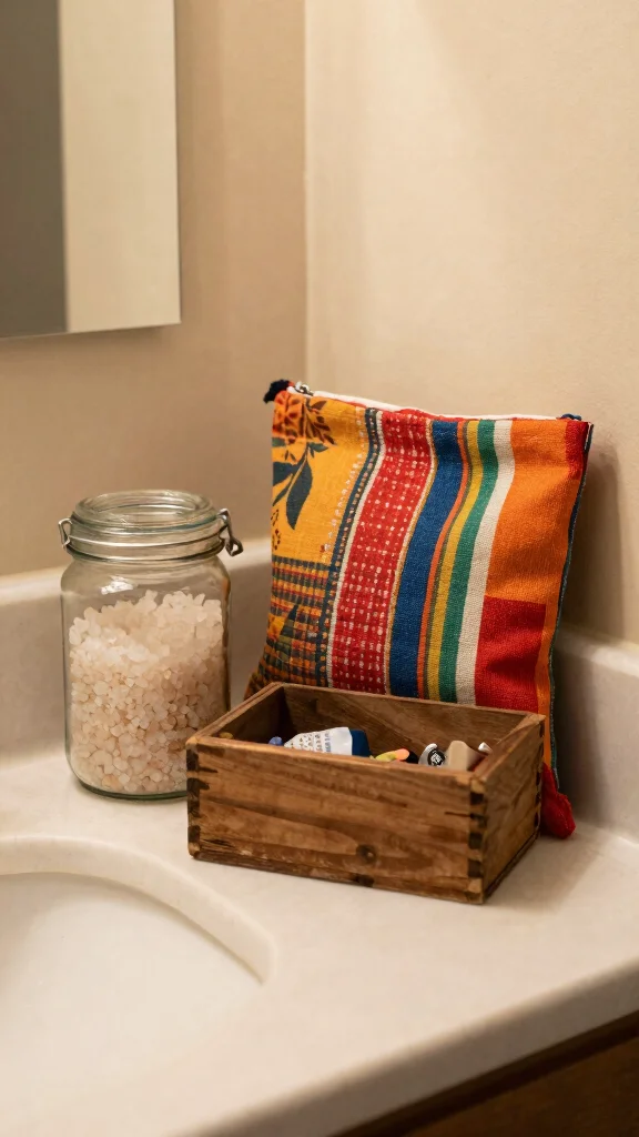 12 Bathroom Countertop Decor Ideas for a Styled Clutter-Free Surface - 8. Upcycled Decorative Accessories 1