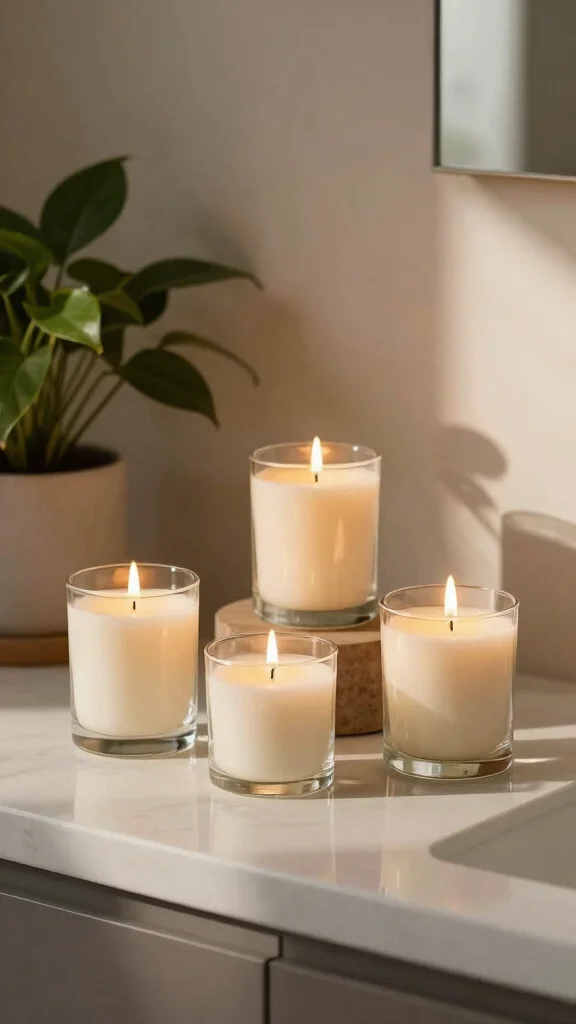 12 Bathroom Countertop Decor Ideas for a Styled Clutter-Free Surface - 9. Elegant Candle Displays 1