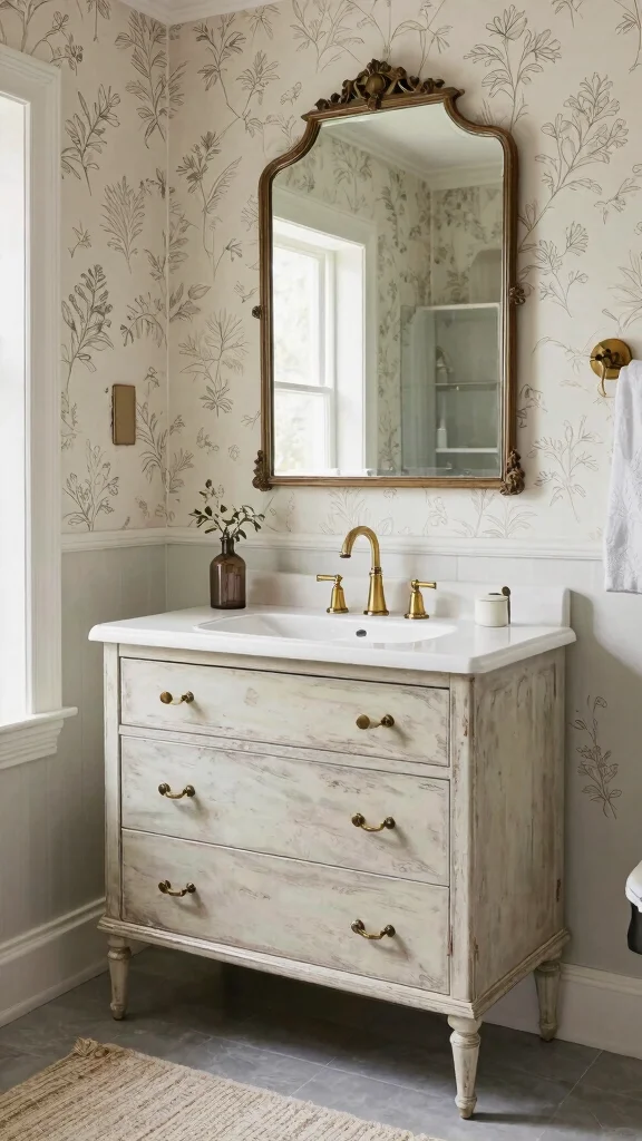 12 Bathroom Decor Trends for 2026 to Watch and Try - 7. Vintage Touches 1