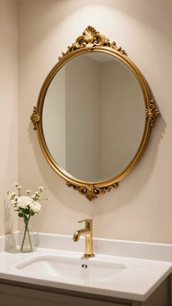 12 Bathroom Empty Wall Decor Ideas to Fill Every Blank Spot Beautifully - 5. Decorative Mirrors 1