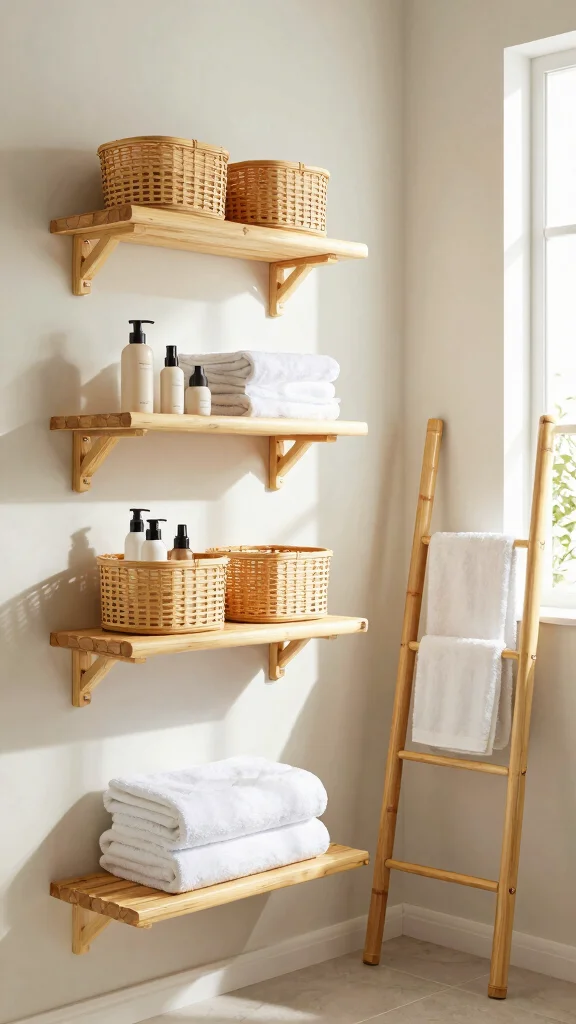 12 Bathroom Organization Decor Ideas for a Tidy Beautiful Space - 1. Bamboo Storage Solutions 1