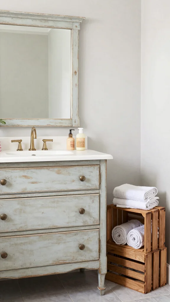 12 Bathroom Organization Decor Ideas for a Tidy Beautiful Space - 5. Upcycled Furniture 1