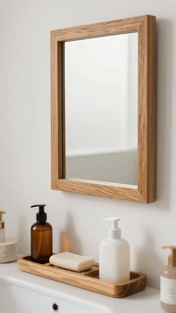 12 Bathroom Organization Decor Ideas for a Tidy Beautiful Space - 7. Natural Wooden Accents 1