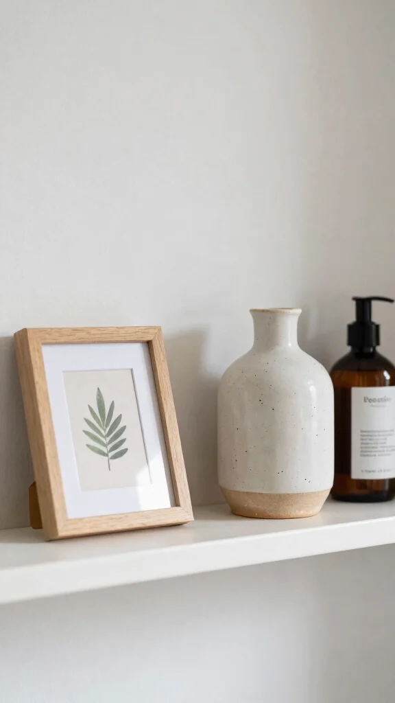 12 Bathroom Shelf Styling Ideas for Beauty, Function, and Personality - 8. Artistic Touches 1