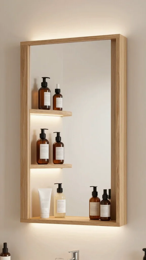 12 Bathroom Storage Decor Ideas That Are Both Functional and Stylish - 7. Stylish Mirror with Built-in Storage 1