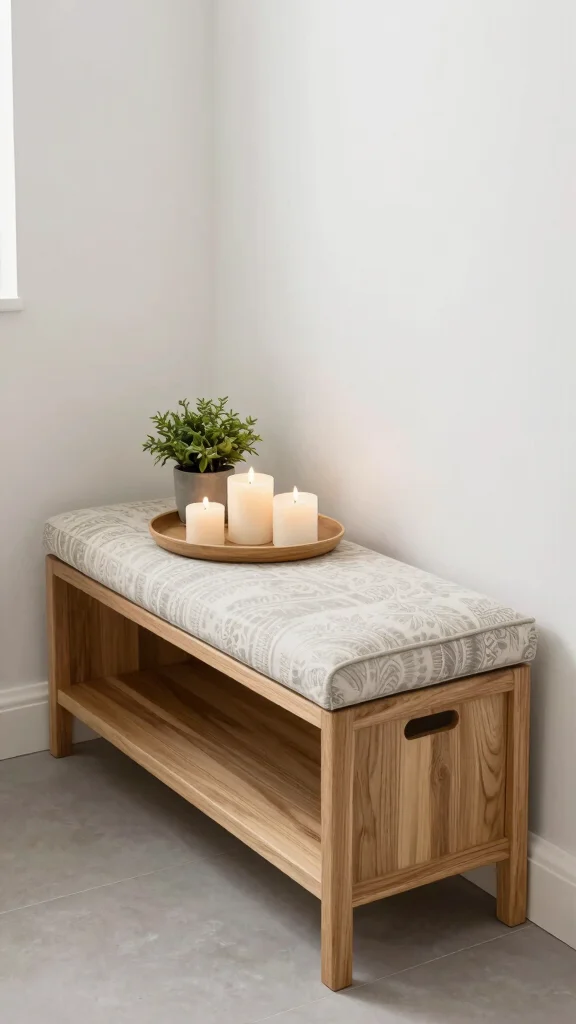 12 Bathroom Storage Decor Ideas That Are Both Functional and Stylish - 8. Multi-Functional Storage Bench 1