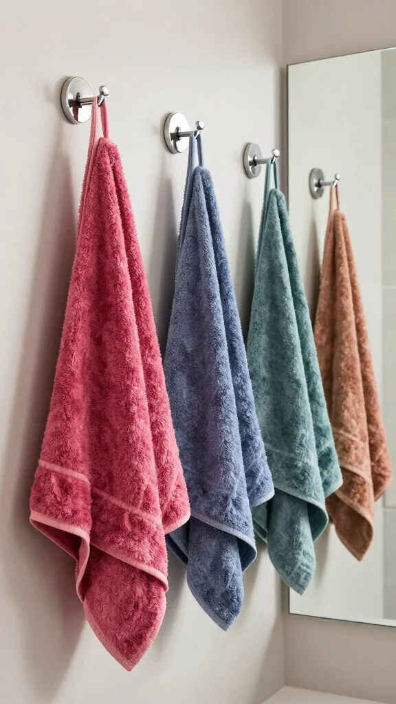 12 Bathroom Towel Decor Ideas for Display Folding and Hanging - 6. Hanging Towels with Flair 1
