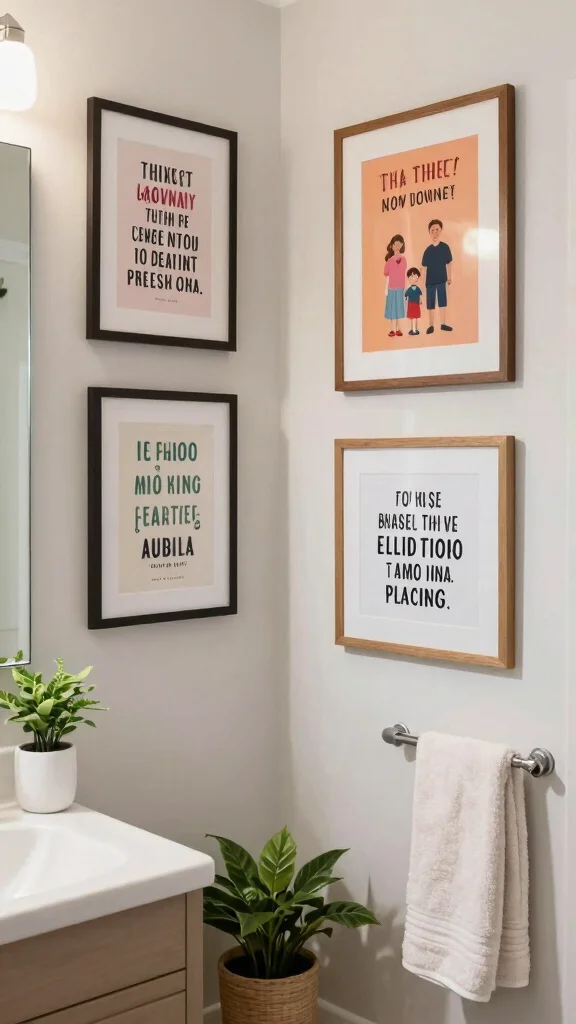 12 Bathroom Wall Quote Decor Ideas for a Funny Inspirational Touch - 12. Personalized Quote Art 1