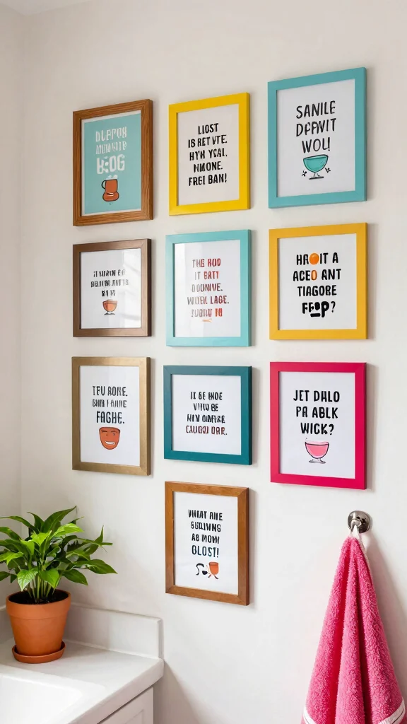 12 Bathroom Wall Quote Decor Ideas for a Funny Inspirational Touch - 2. Playful Wall Art Prints 1
