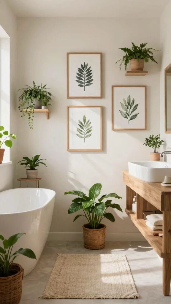 12 Bathroom Wall Quote Decor Ideas for a Funny Inspirational Touch - 5. Framed Quotes with Nature Themes 1