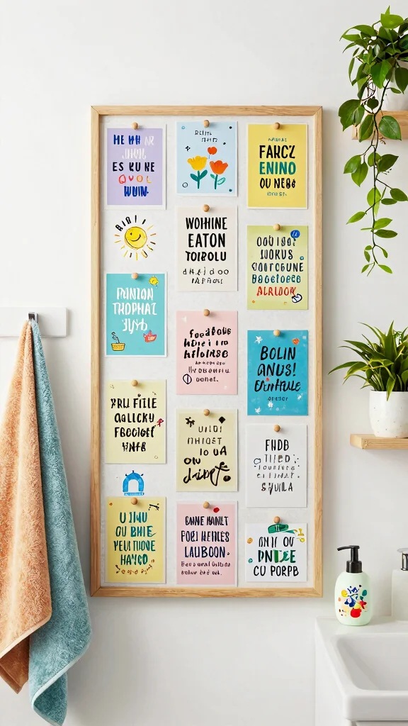 12 Bathroom Wall Quote Decor Ideas for a Funny Inspirational Touch - 9. Inspirational Quote Boards 1