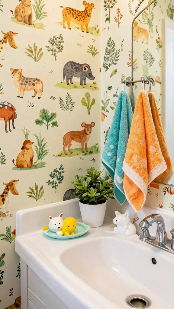 12 Bathroom Wallpaper Decor Ideas for a Dramatic Patterned Transform - 5. Whimsical Vintage Patterns 1