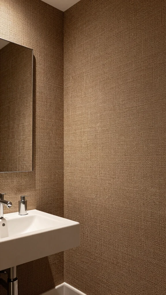 12 Bathroom Wallpaper Decor Ideas for a Dramatic Patterned Transform - 9. Textured Wall Coverings 1
