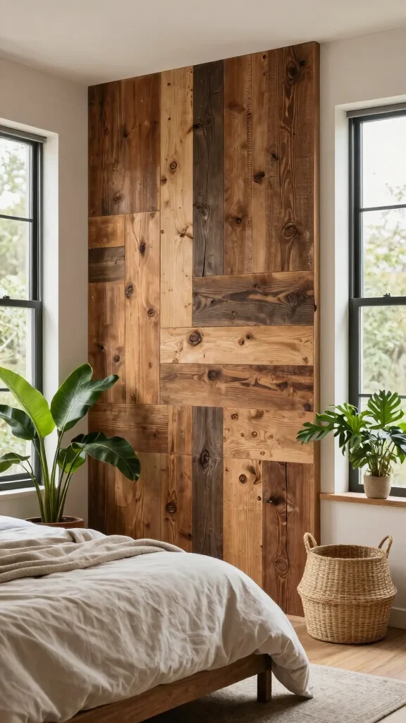 12 Bedroom Accent Wall Ideas for Color, Texture, and Drama - 1. Reclaimed Wood Wonderland 1