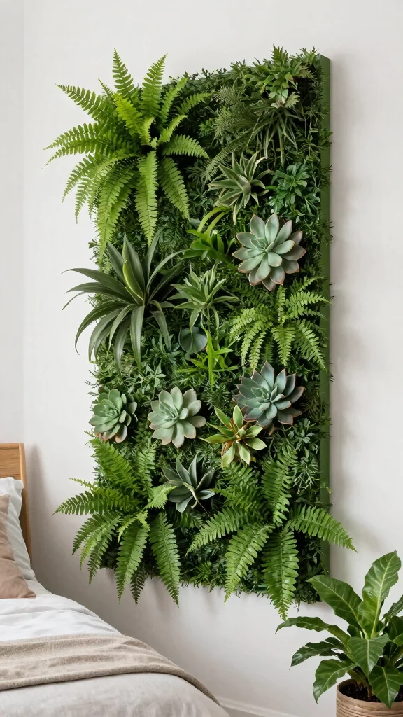 12 Bedroom Accent Wall Ideas for Color, Texture, and Drama - 4. Green Living Wall 1