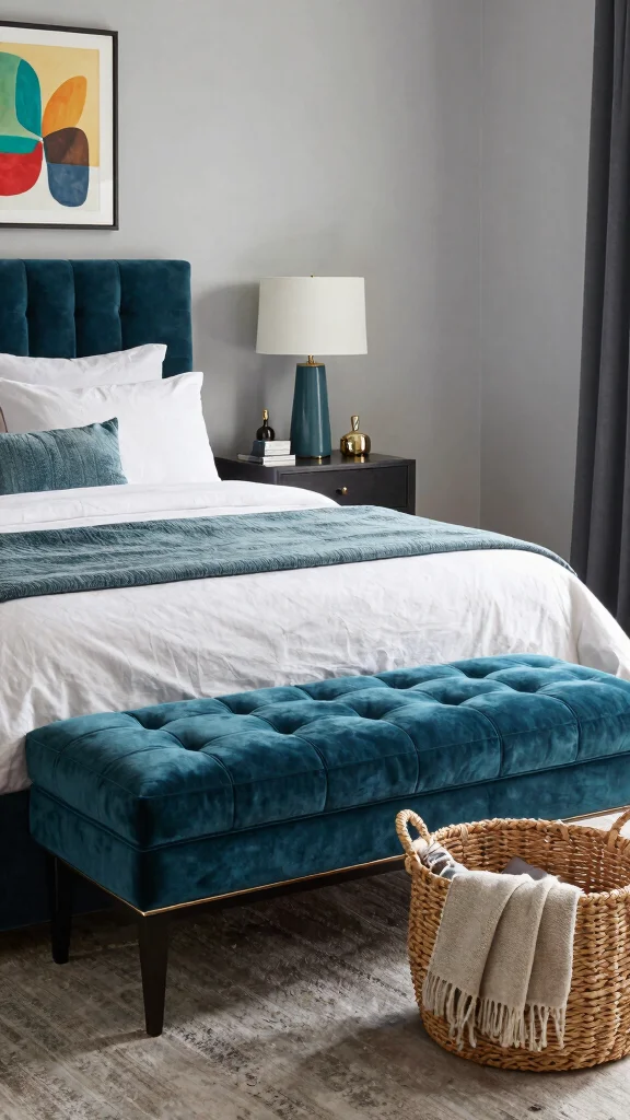 12 Bedroom Bench Ideas for the Foot of the Bed and Window Seats - 1. Upholstered Charm 1