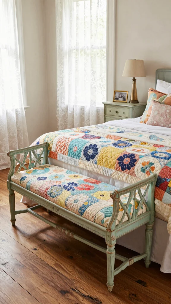 12 Bedroom Bench Ideas for the Foot of the Bed and Window Seats - 2. Vintage Finds 1