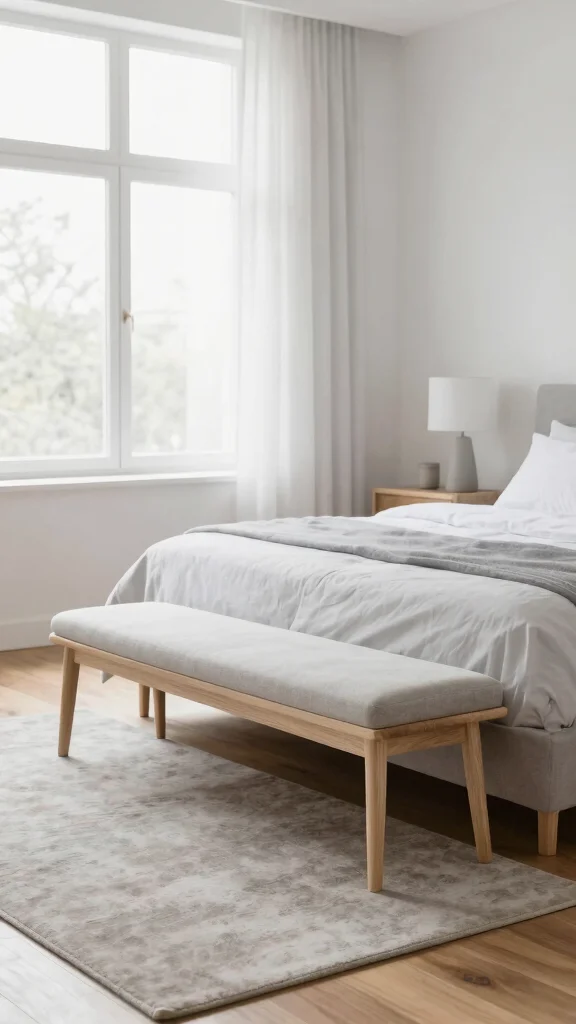 12 Bedroom Bench Ideas for the Foot of the Bed and Window Seats - 3. Minimalist Magic 1