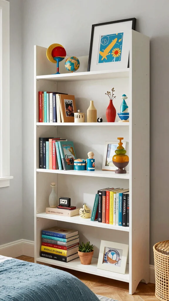 12 Bedroom Bookshelf Concepts for a Reading-Friendly Curated Display - 12. Themed Bookshelves for Personal Expression 1