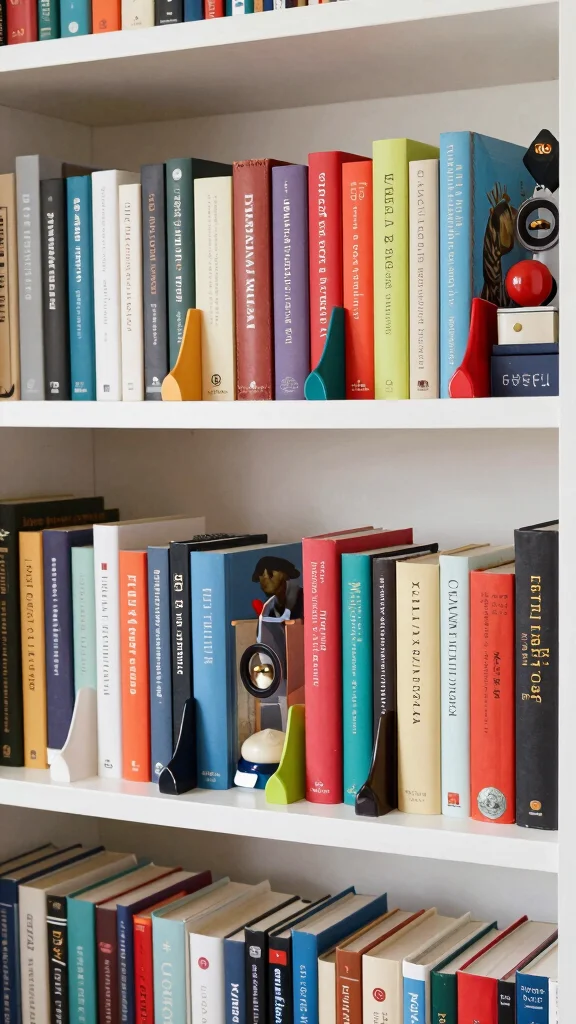 12 Bedroom Bookshelf Concepts for a Reading-Friendly Curated Display - 6. Stylish Bookends for Decorative Flair 1