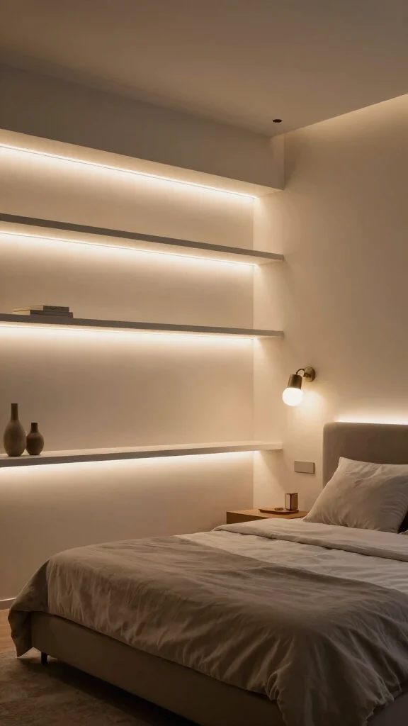 12 Bedroom Built-In Ideas for Wardrobes Shelves and Headboard Walls - 10. Creative Lighting Solutions: Illuminate and Energize 1