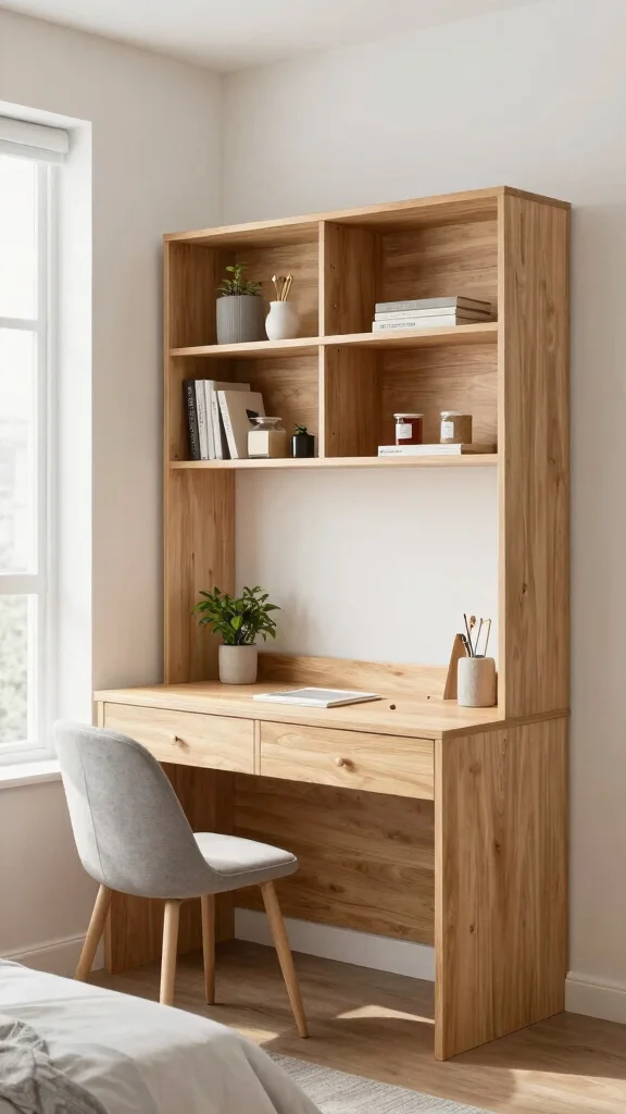 12 Bedroom Built-In Ideas for Wardrobes Shelves and Headboard Walls - 4. Built-In Desks: Work in Harmony 1
