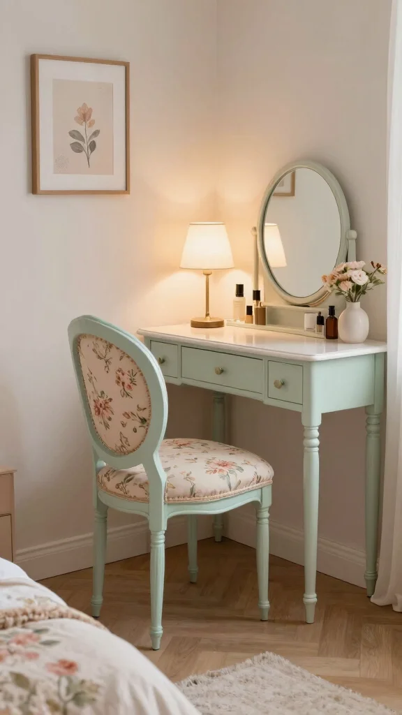 12 Bedroom Chair Ideas for a Reading Nook, Vanity, or Accent Seat - 2. Upcycled Vintage Chair 1