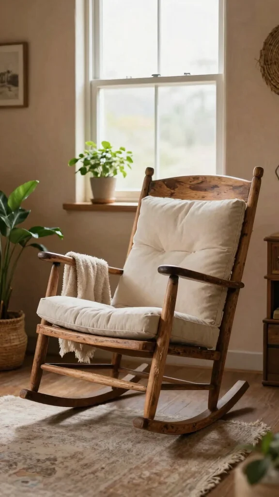 12 Bedroom Chair Ideas for a Reading Nook, Vanity, or Accent Seat - 6. Reclaimed Wood Rocking Chair 1