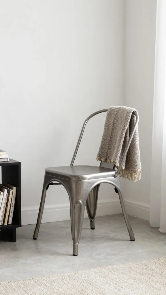 12 Bedroom Chair Ideas for a Reading Nook, Vanity, or Accent Seat - 8. Minimalist Metal Chair 1
