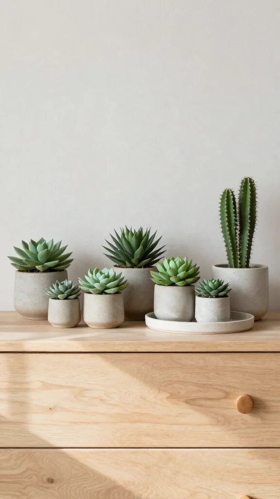 12 Bedroom Dresser Decor Ideas for a Styled Beautiful Top Surface - 1. Succulents and Cacti: Nature’s Touch 1
