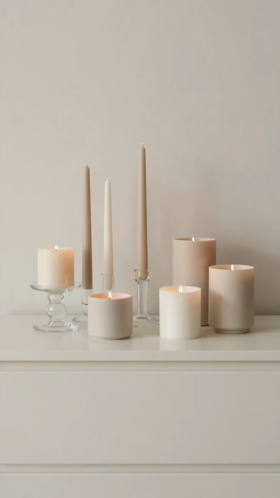 12 Bedroom Dresser Decor Ideas for a Styled Beautiful Top Surface - 4. Minimalistic Candle Displays 1