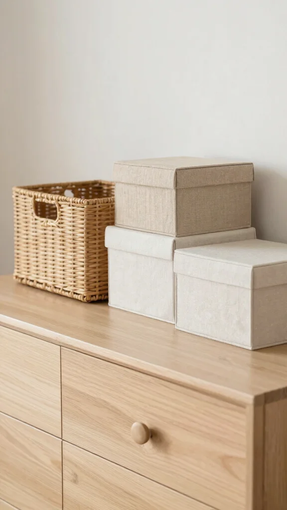 12 Bedroom Dresser Decor Ideas for a Styled Beautiful Top Surface - 5. Decorative Storage Solutions 1