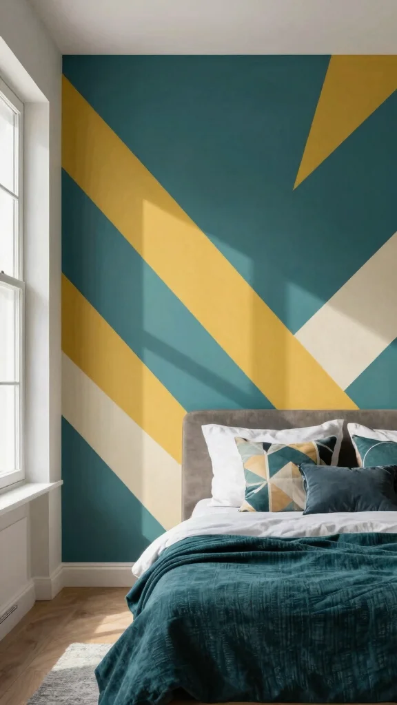 12 Bedroom Feature Wall Ideas for a Focal Point That Defines the Room - 1. Bold Geometric Patterns 1