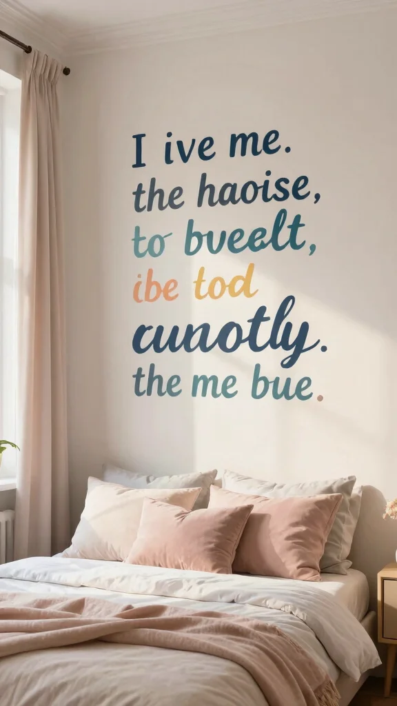 12 Bedroom Feature Wall Ideas for a Focal Point That Defines the Room - 11. Inspirational Quote Walls 1