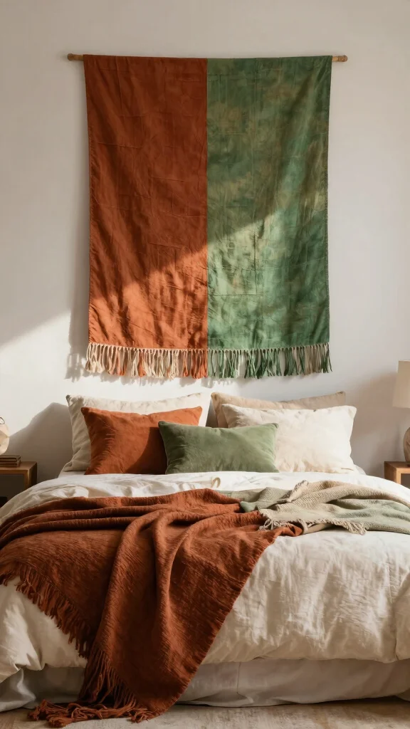 12 Bedroom Feature Wall Ideas for a Focal Point That Defines the Room - 5. Fabric Wall Hangings 1